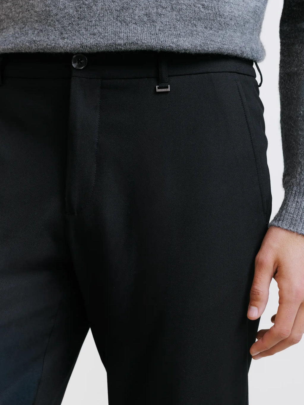 Pantalon casual élastiqué noir - IZAC