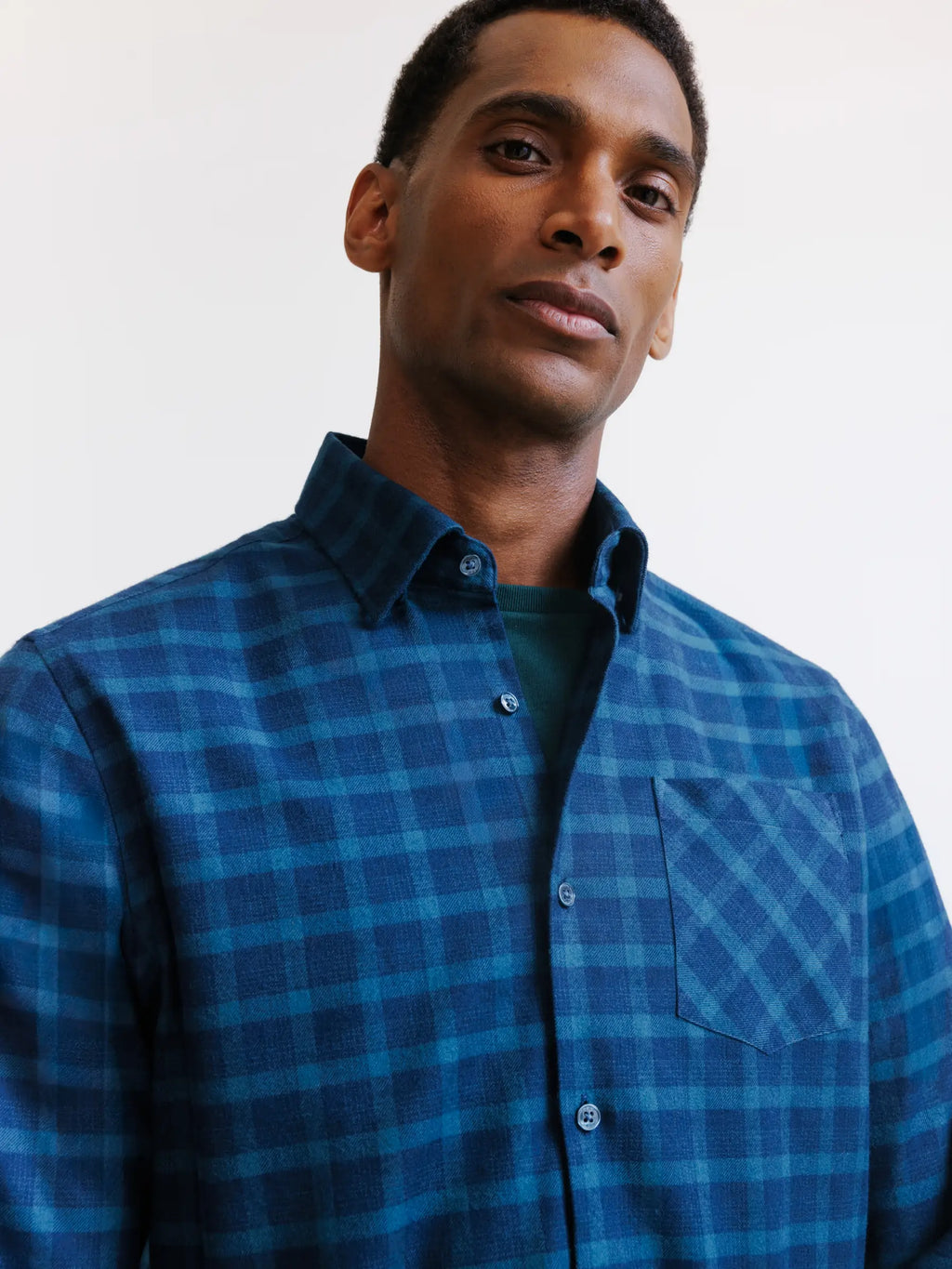 Chemise à carreaux bleue - IZAC