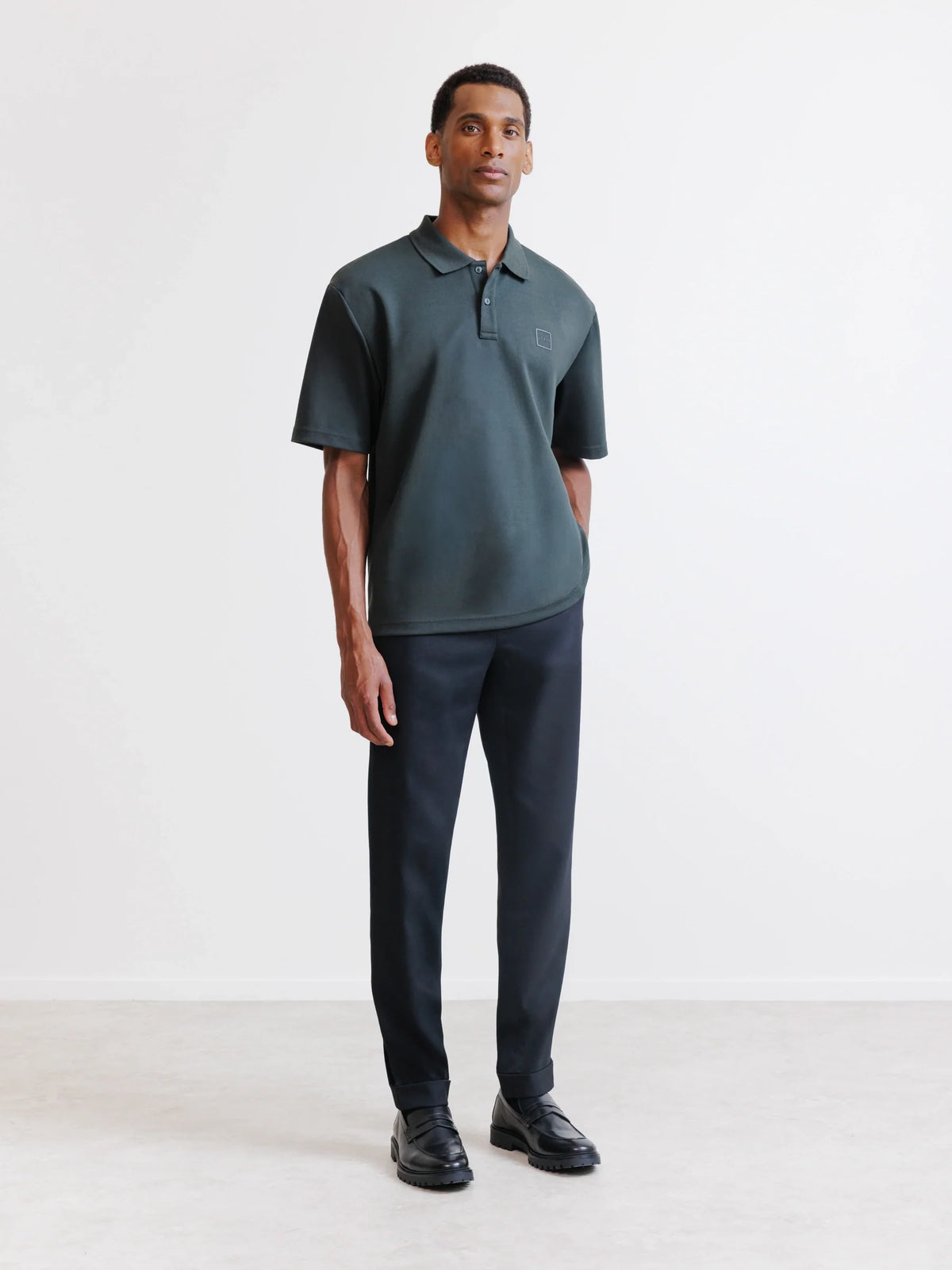 Polo oversize kaki foncé - IZAC