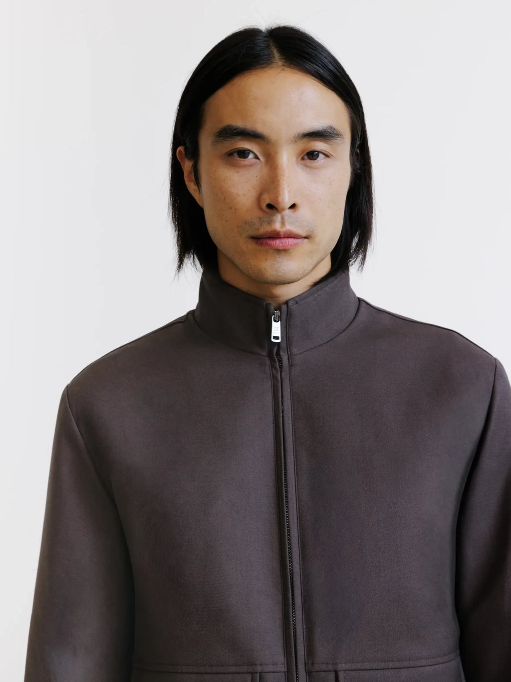 Blouson col montant marron - IZAC