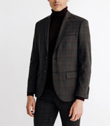 Costume col châle à carreaux marron - IZAC