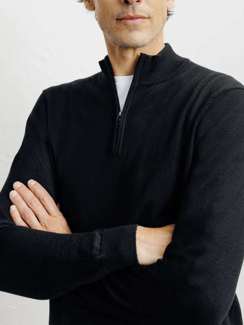 Pull demi zippé noir - IZAC