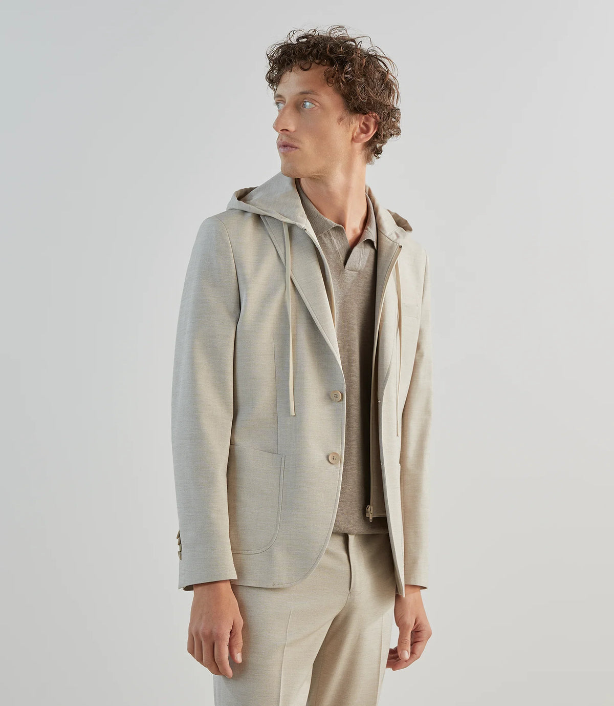 Veste ville avec parementure beige - IZAC