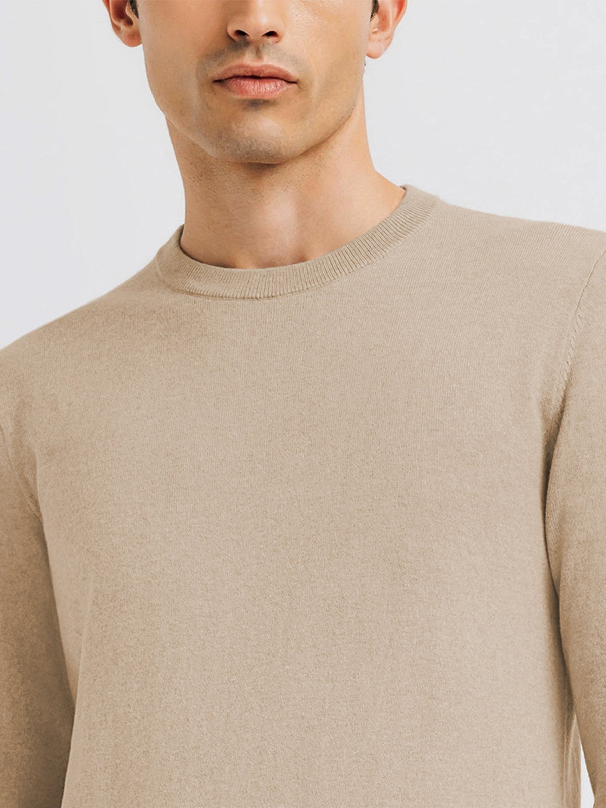 Pull col rond beige - IZAC