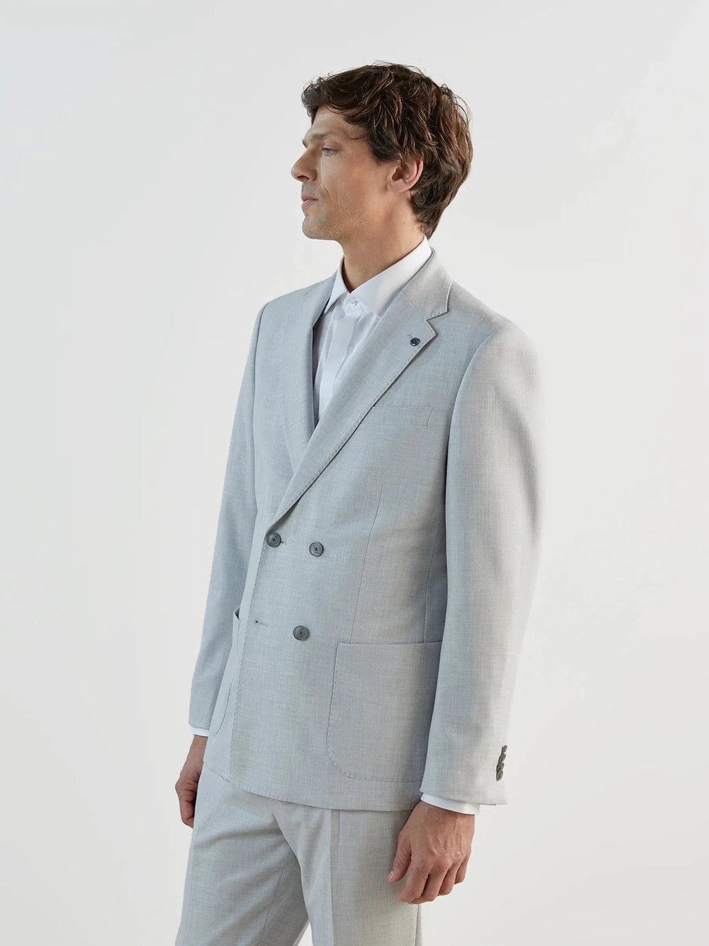 Costume croisé gris clair - IZAC