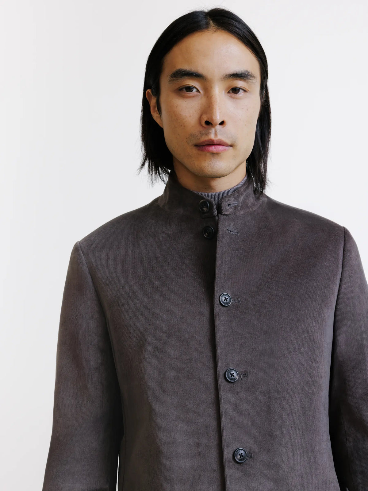 Veste col mao châtaigne - IZAC