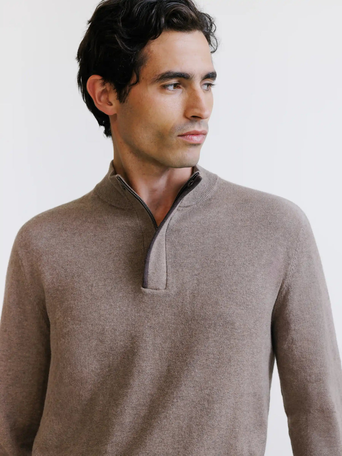 Pull col montant taupe - IZAC