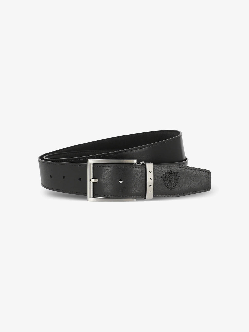 Ceinture en cuir nubuck noir - IZAC