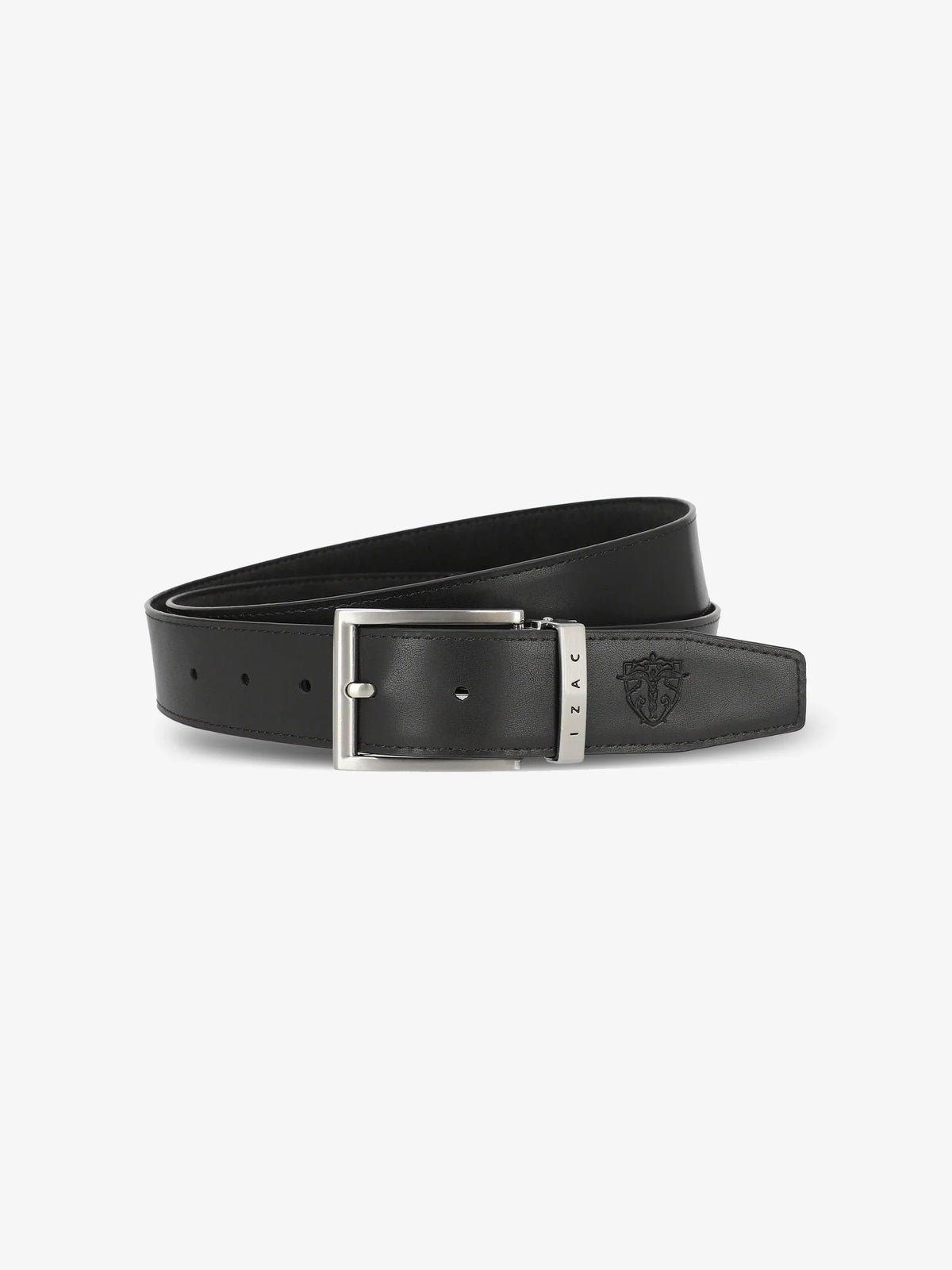 Ceinture en cuir nubuck noir - IZAC