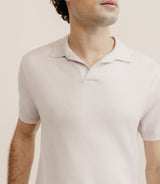 Polo col ouvert en maille rose - IZAC