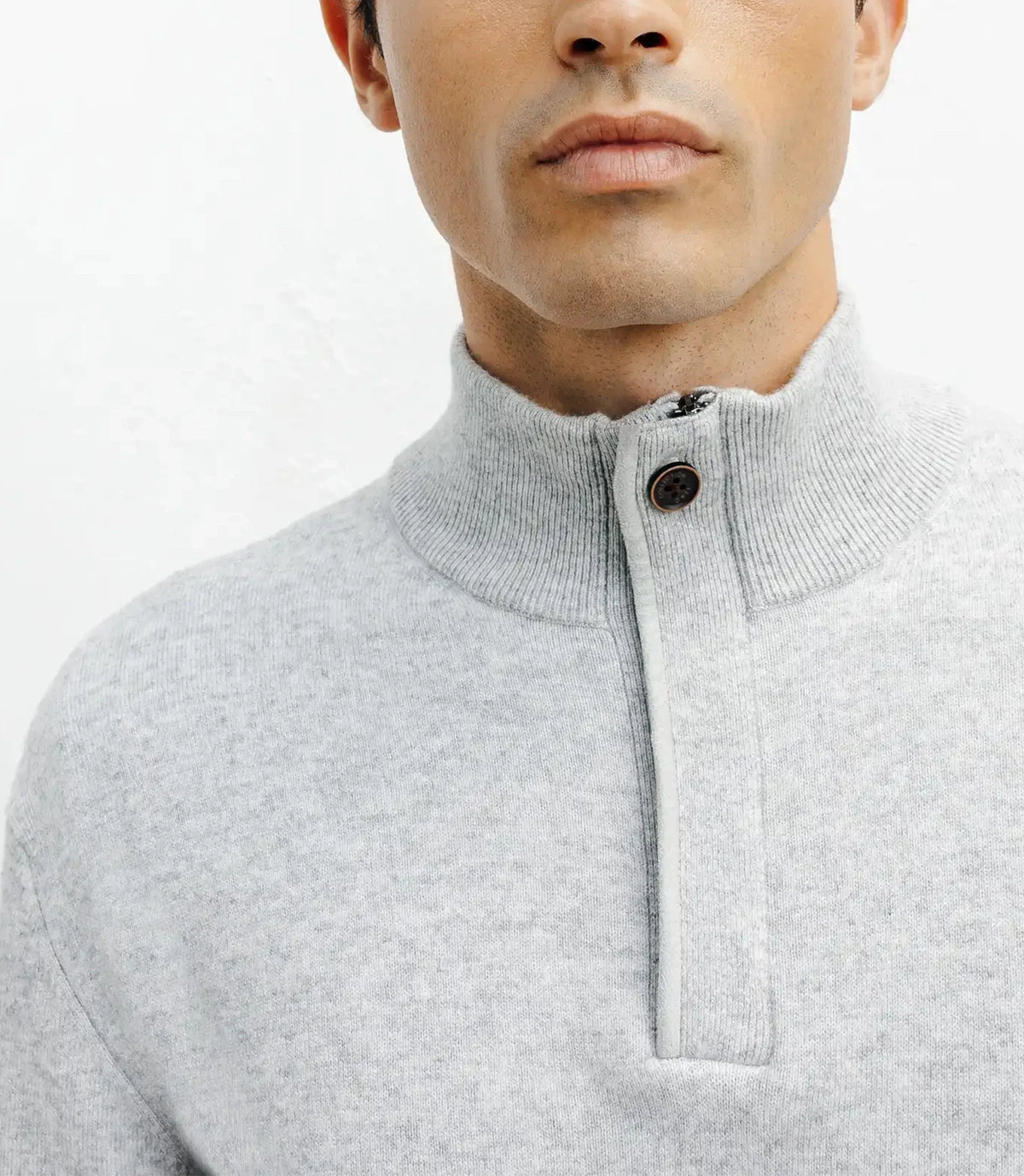 Pull col montant gris chiné - IZAC
