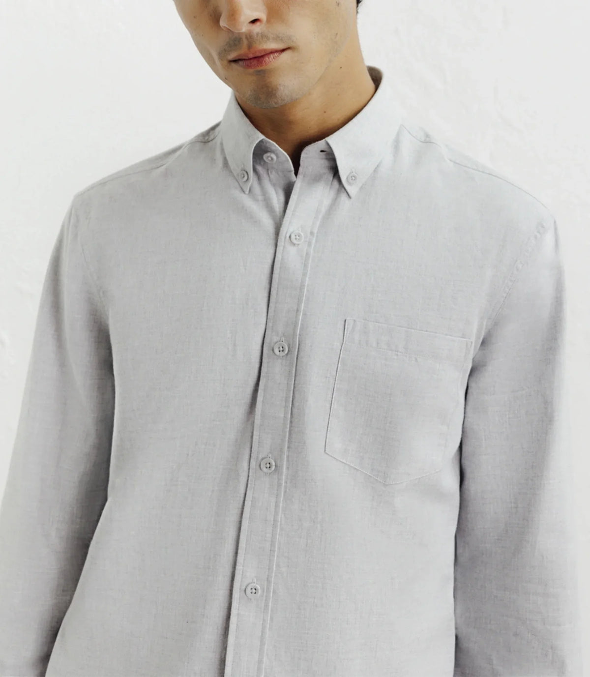 Chemise casual avec col boutonné grise - IZAC