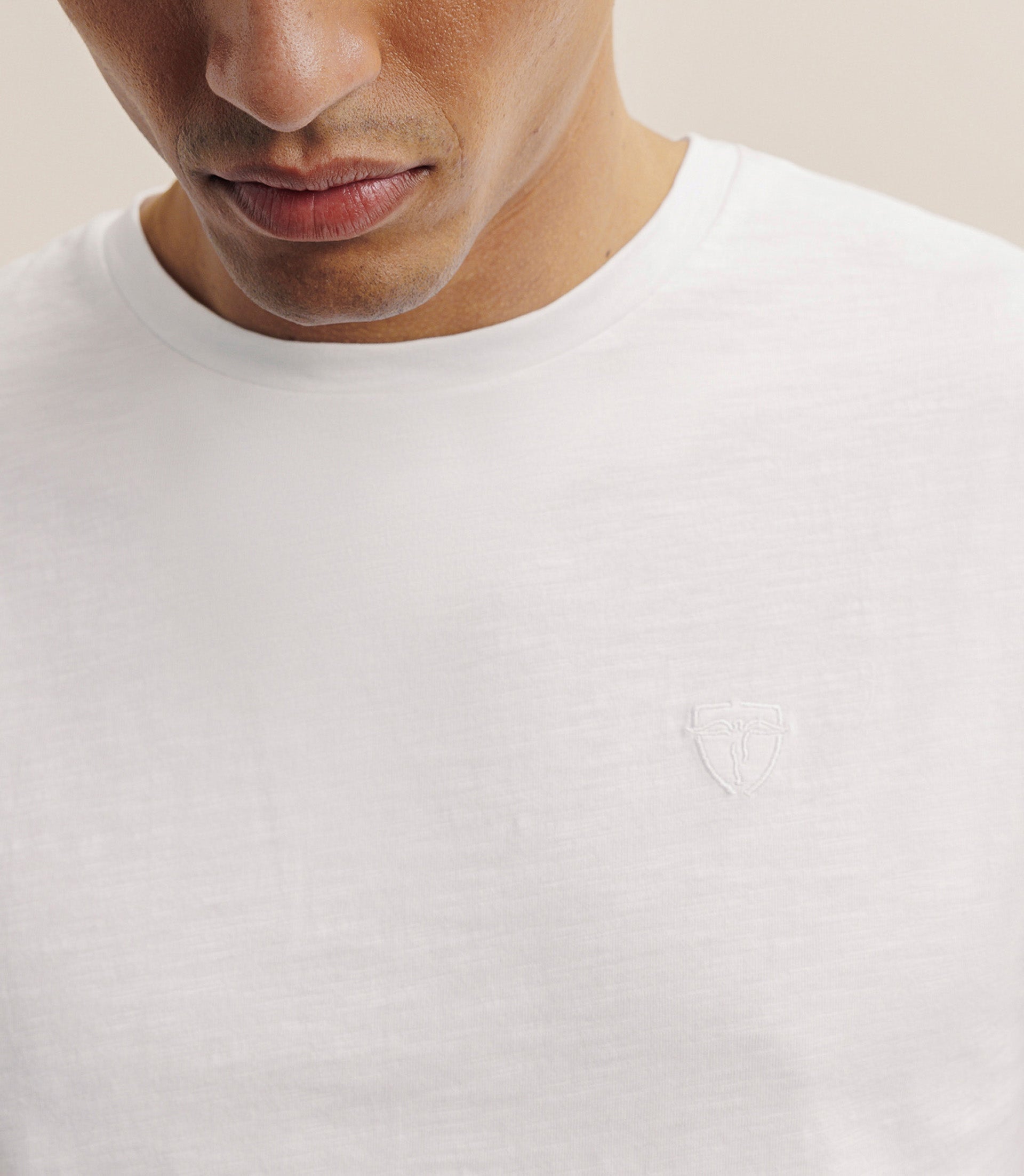 T-shirt col rond blanc - IZAC