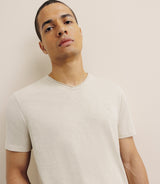 T-shirt col V beige - IZAC