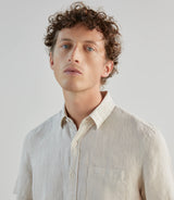 Chemise casual 100% lin beige - IZAC