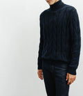 Pull col roulé torsadé marine - IZAC