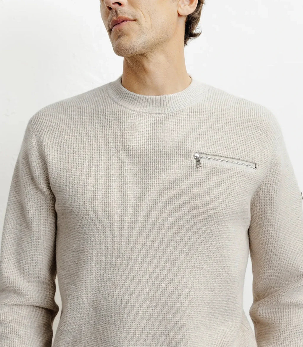 Pull col rond beige - IZAC