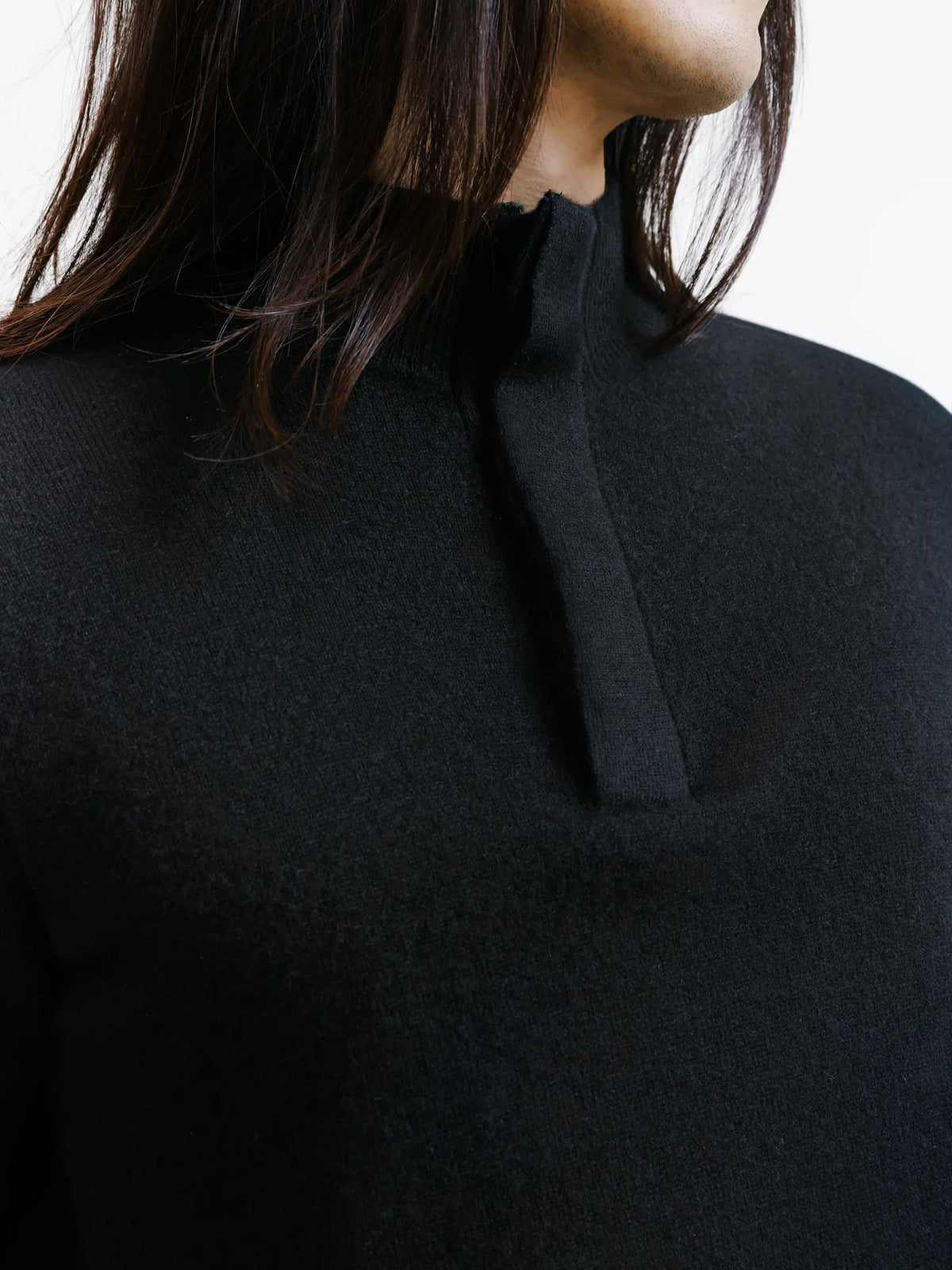Pull col montant 100% cachemire noir - IZAC