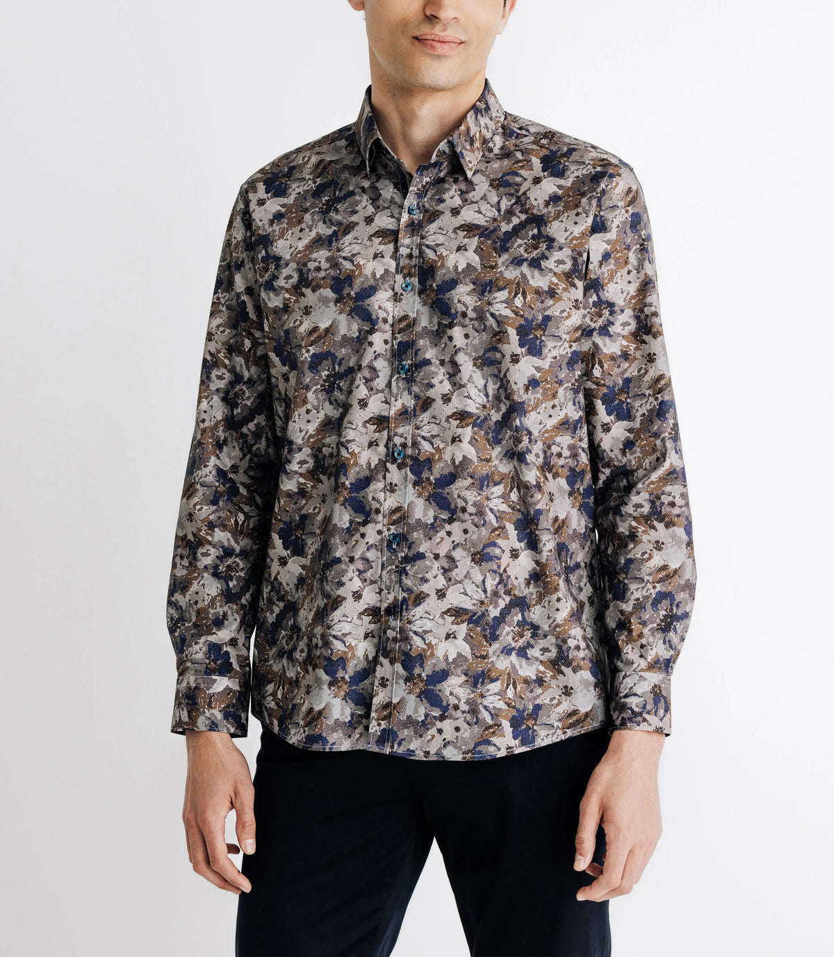 Chemise imprimée grise - IZAC