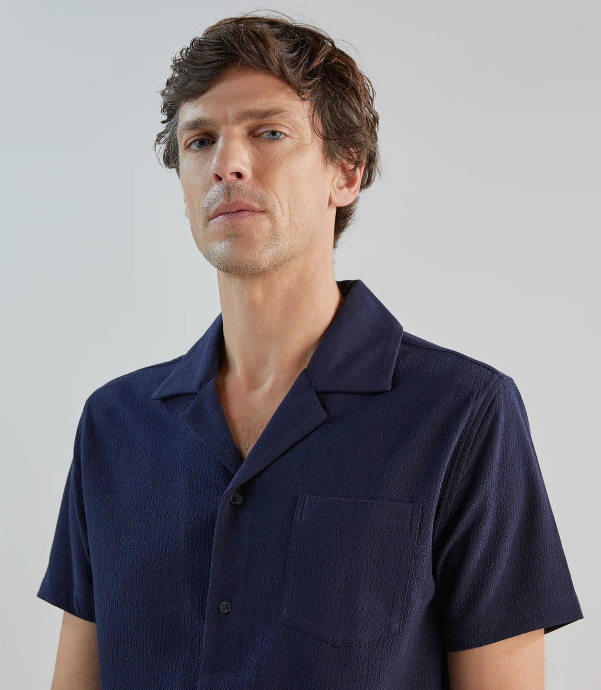 Chemise unie marine - IZAC