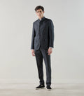 Veste col mao 100% lin noir - IZAC