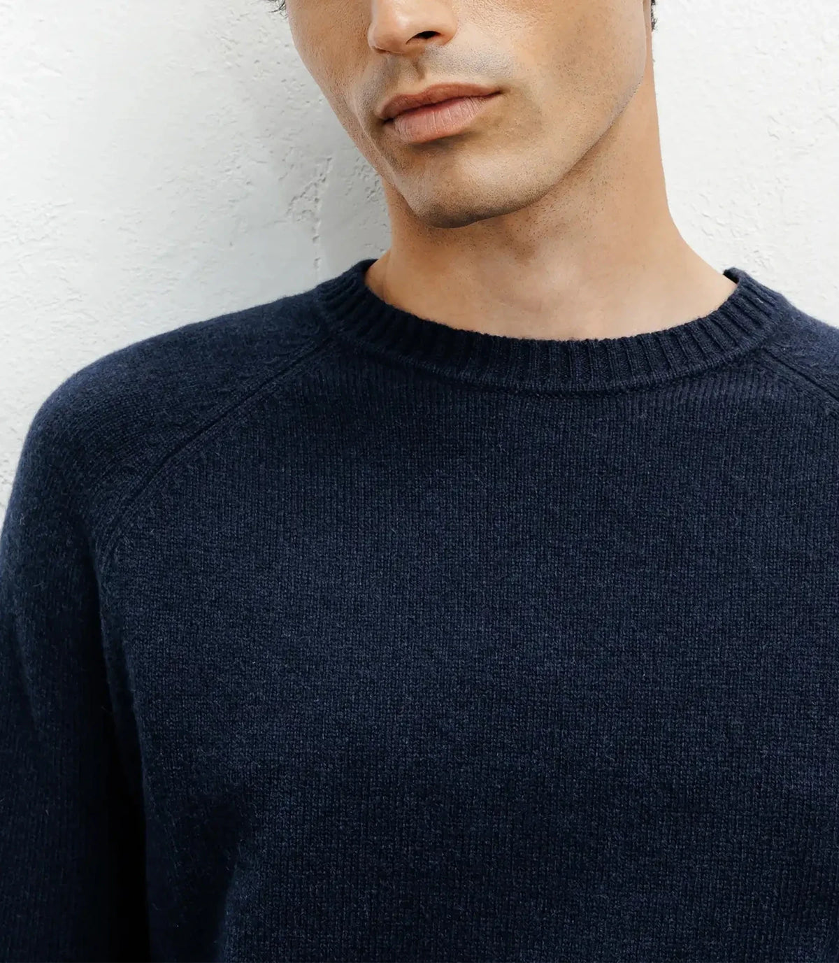 Pull en laine col rond marine - IZAC