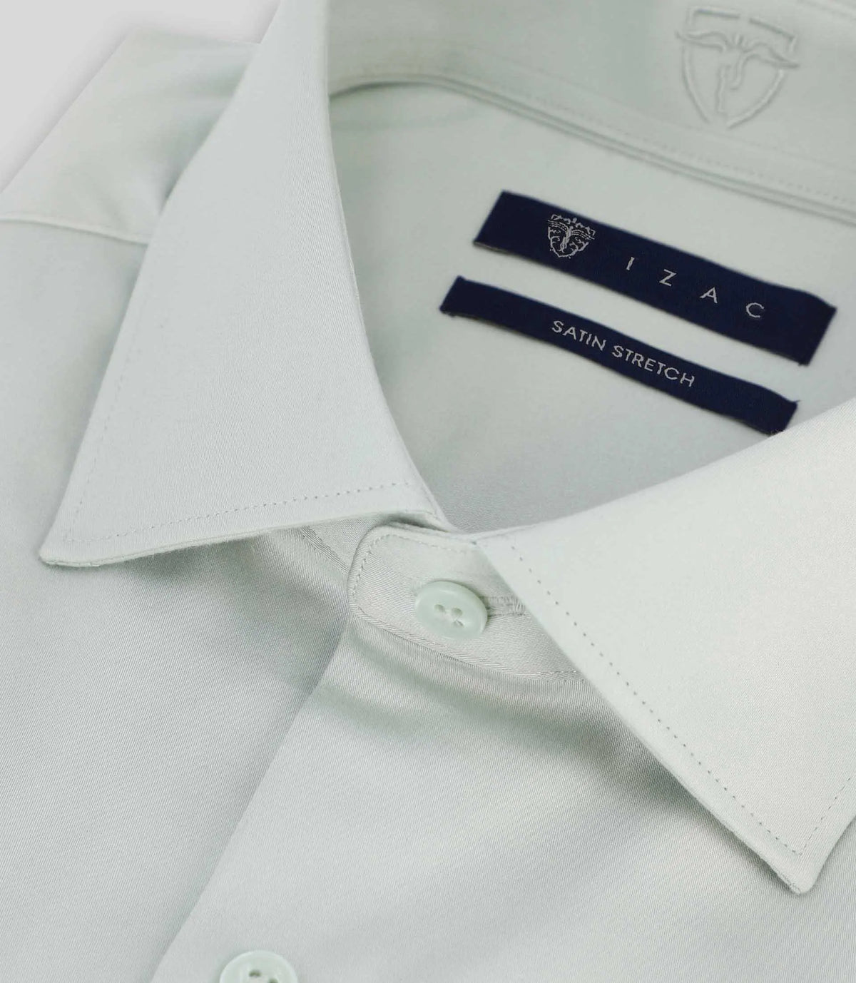 Chemise en satin de coton vert clair - IZAC