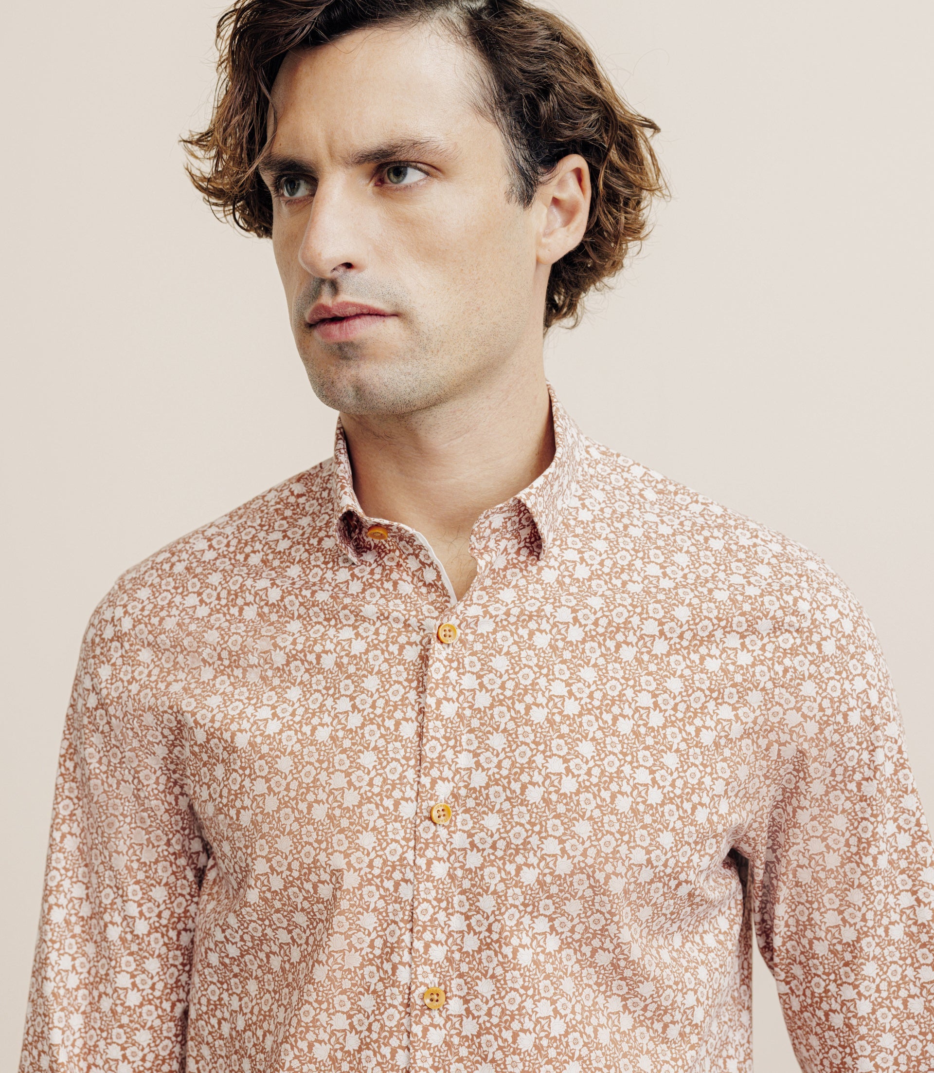 Chemise 100% coton orange - IZAC