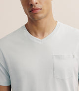 T-shirt col V avec poche vert - IZAC