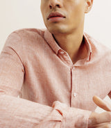 Chemise regular 100% lin orange - IZAC