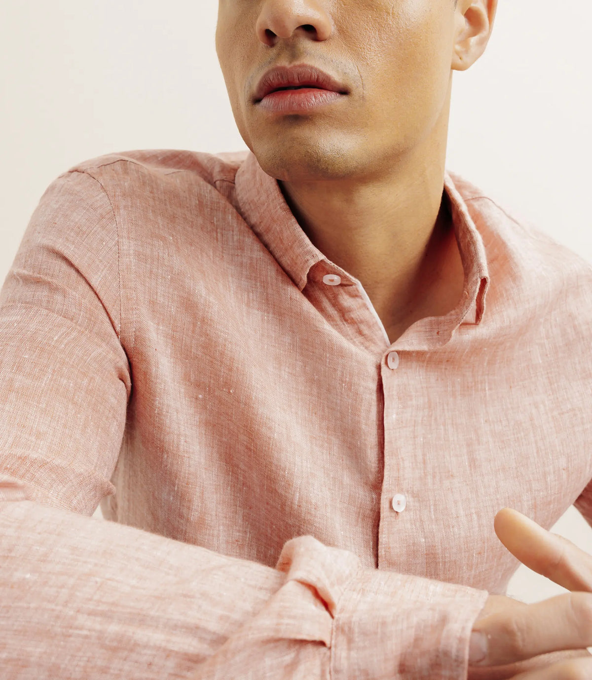 Chemise regular 100% lin orange - IZAC