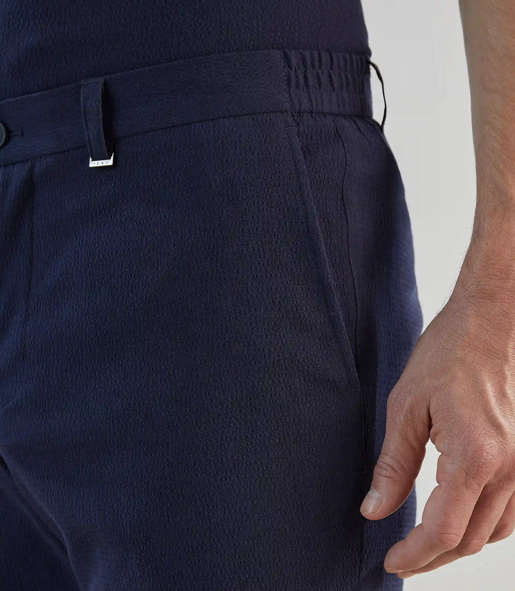 Bermuda à taille élastiquée marine - IZAC