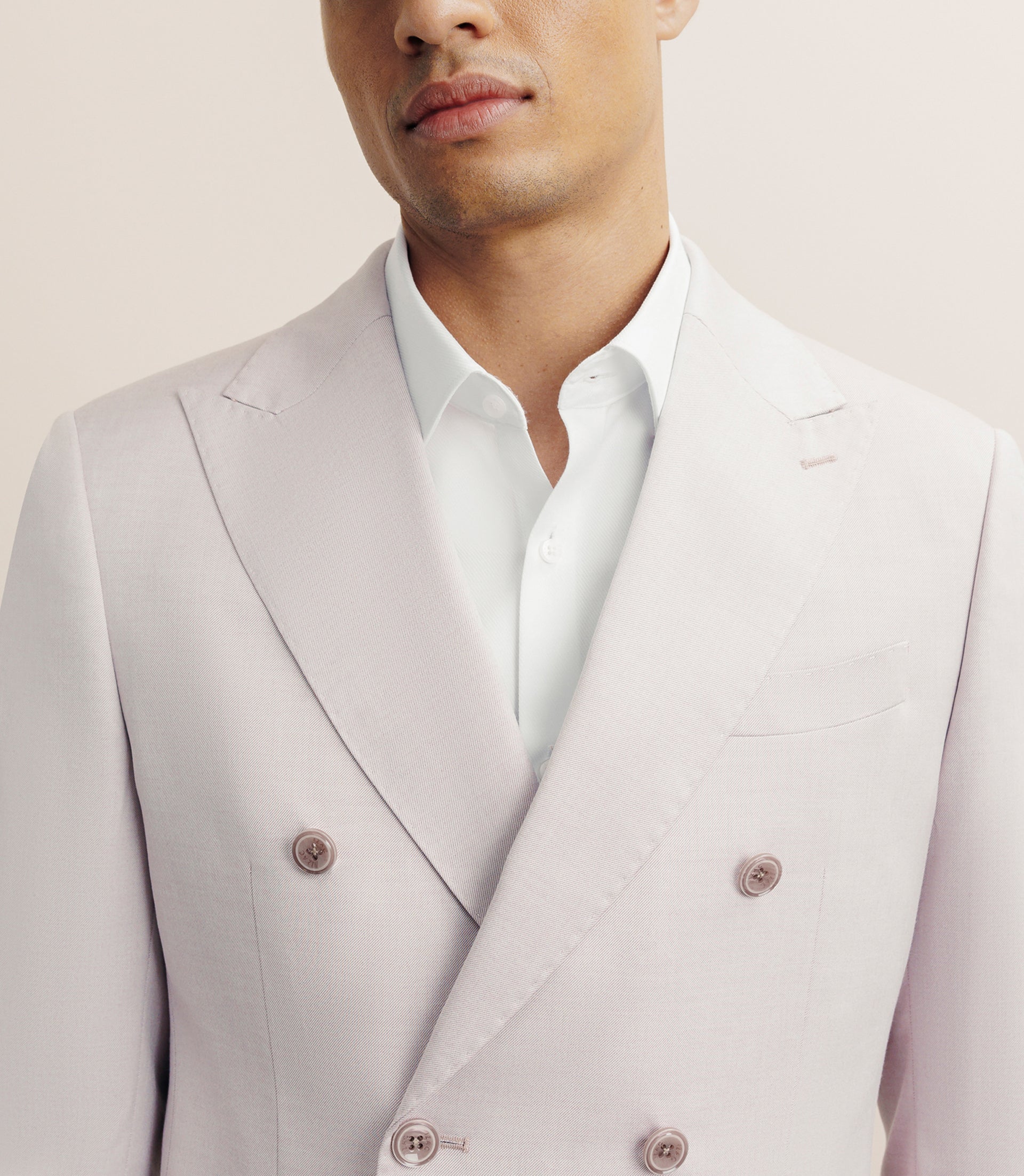 Costume croisé 6 boutons rose - IZAC