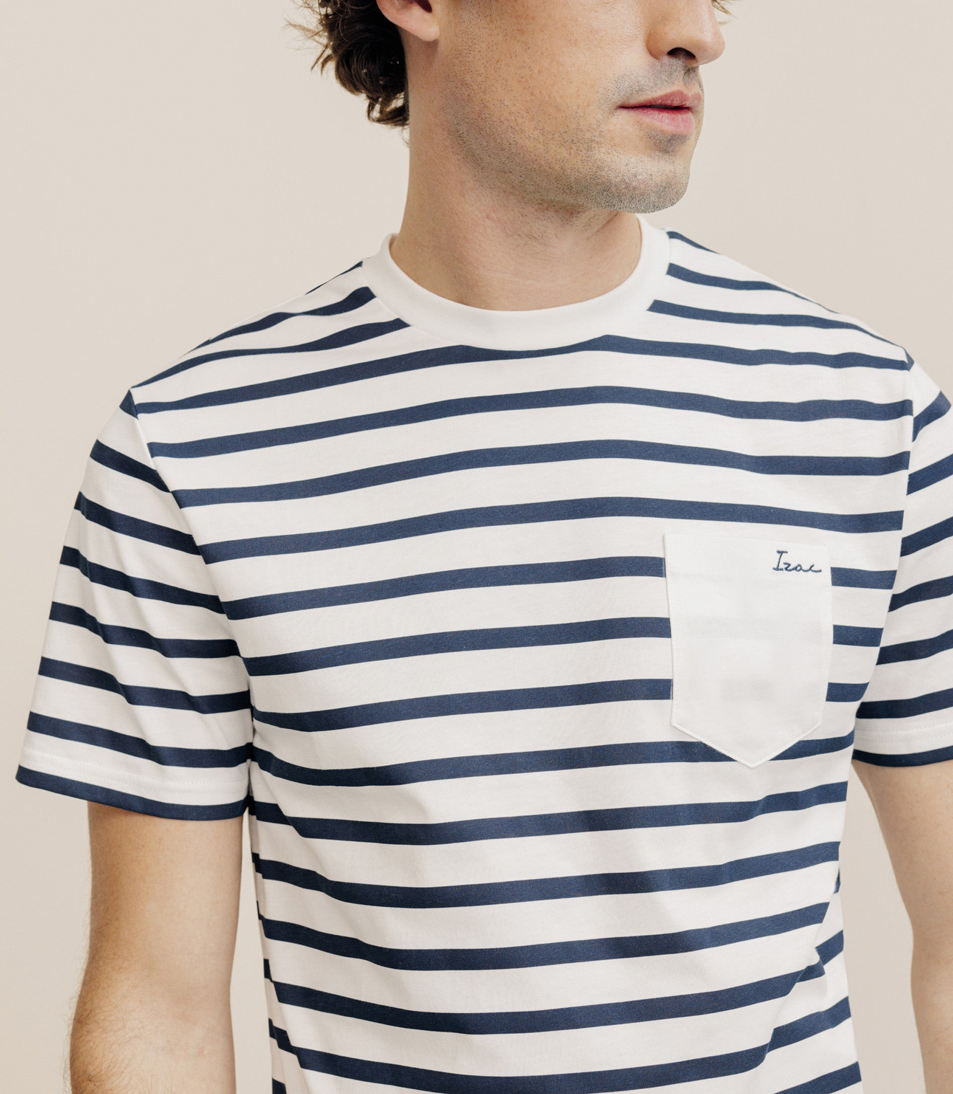 T-shirt marinière marine - IZAC