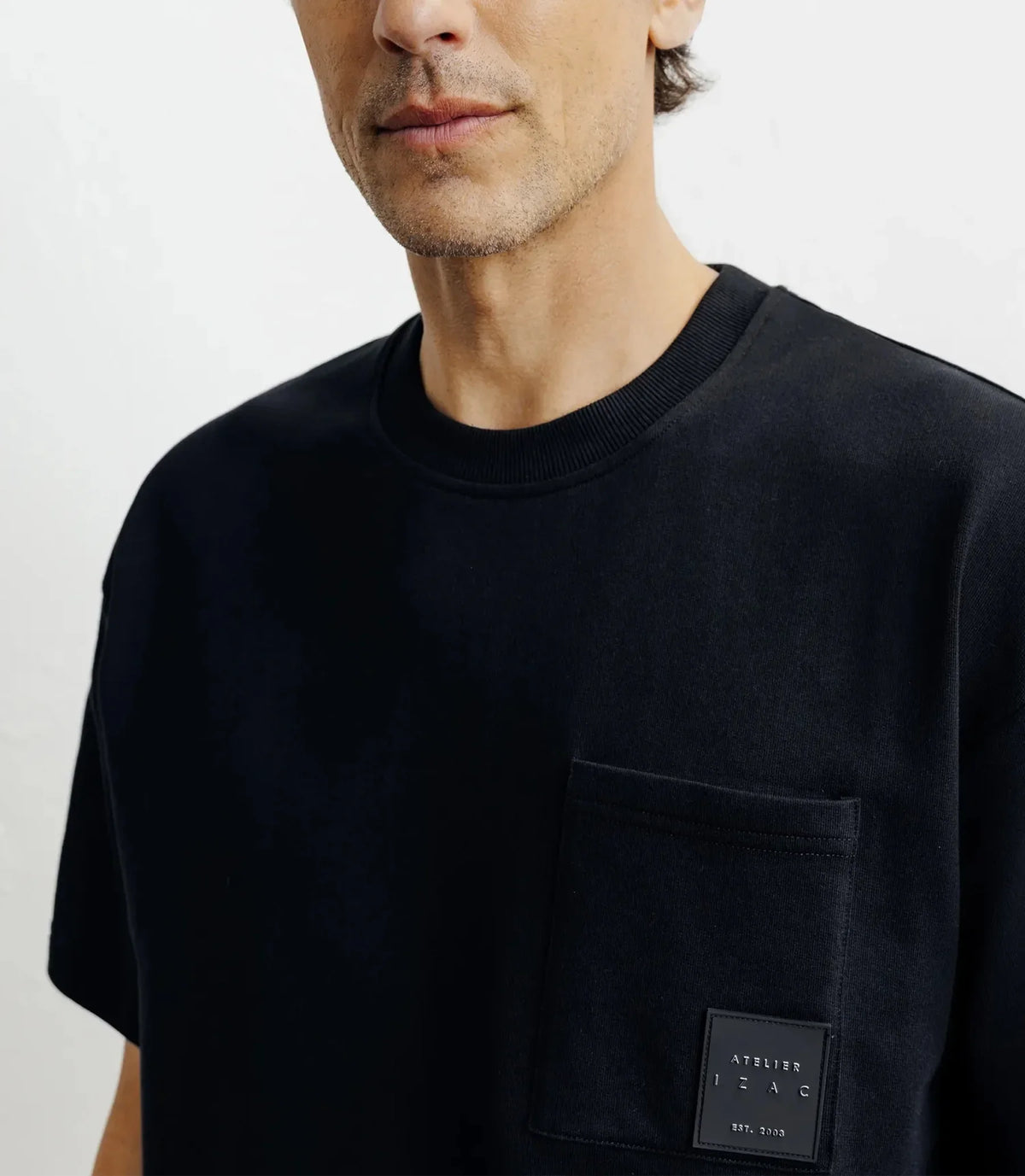 T-shirt oversize col rond noir - IZAC