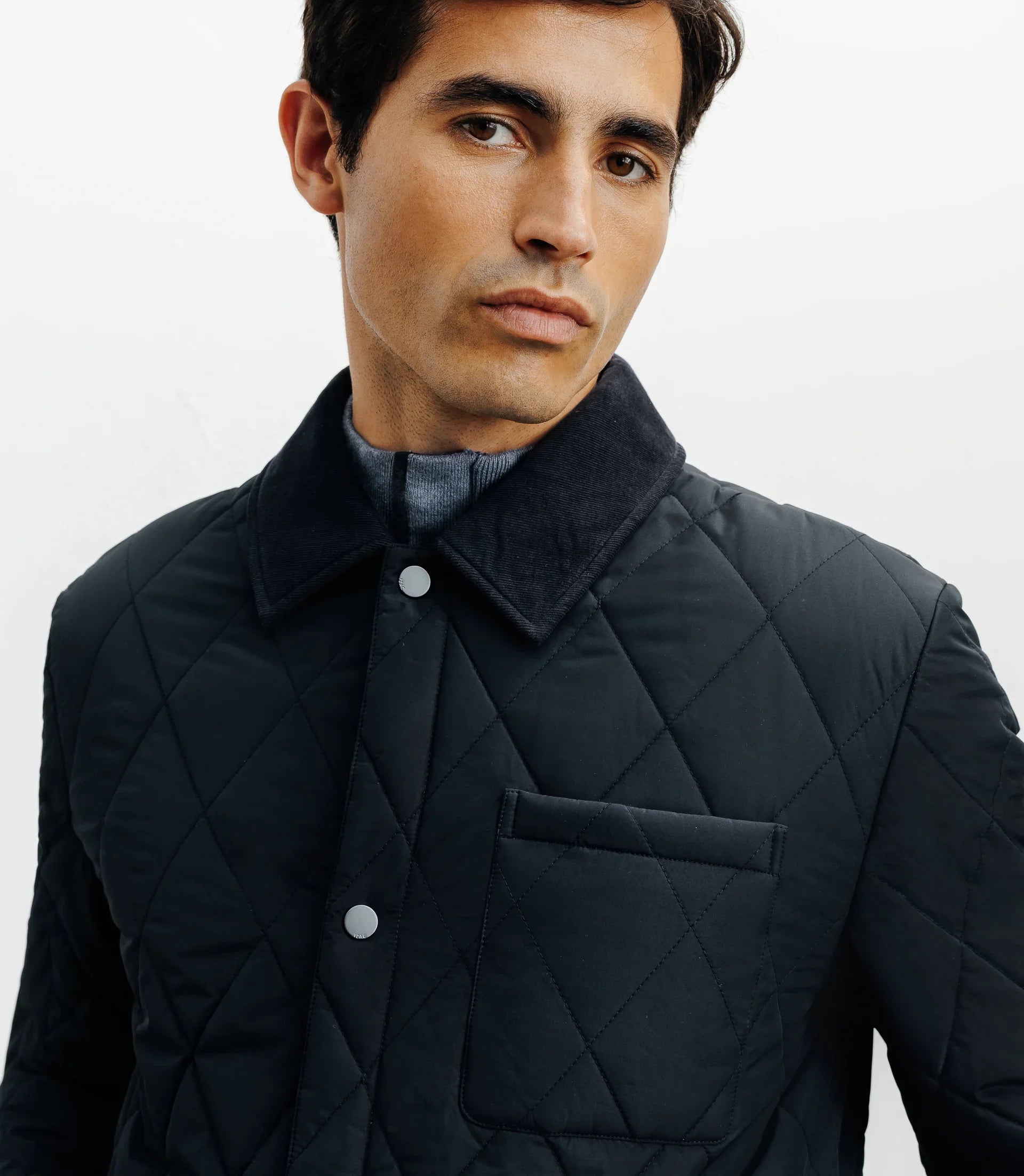 Blouson col chemise marine - IZAC