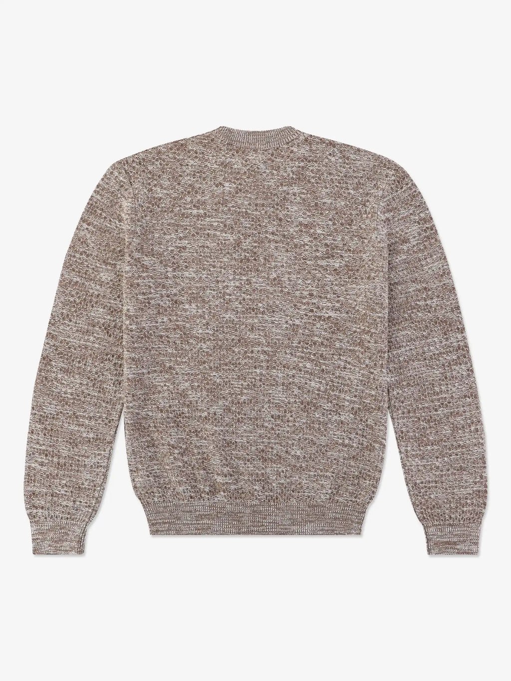 Pull col rond uni jeu de point taupe - IZAC