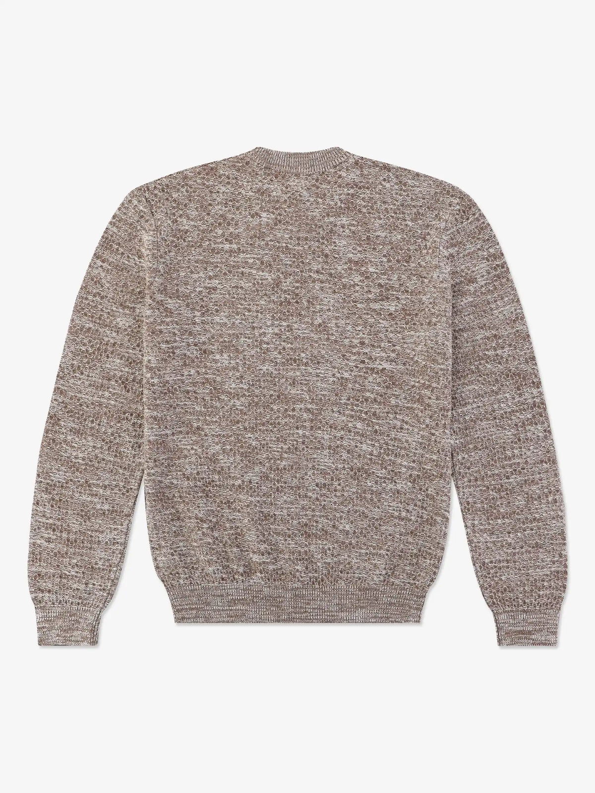 Pull col rond uni jeu de point taupe - IZAC
