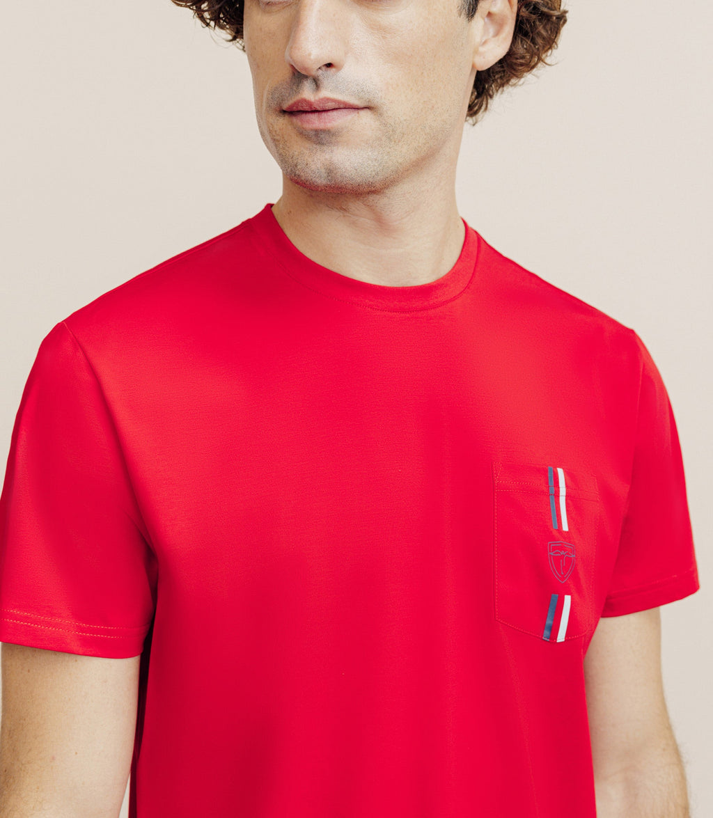 T-shirt à poche rouge - IZAC