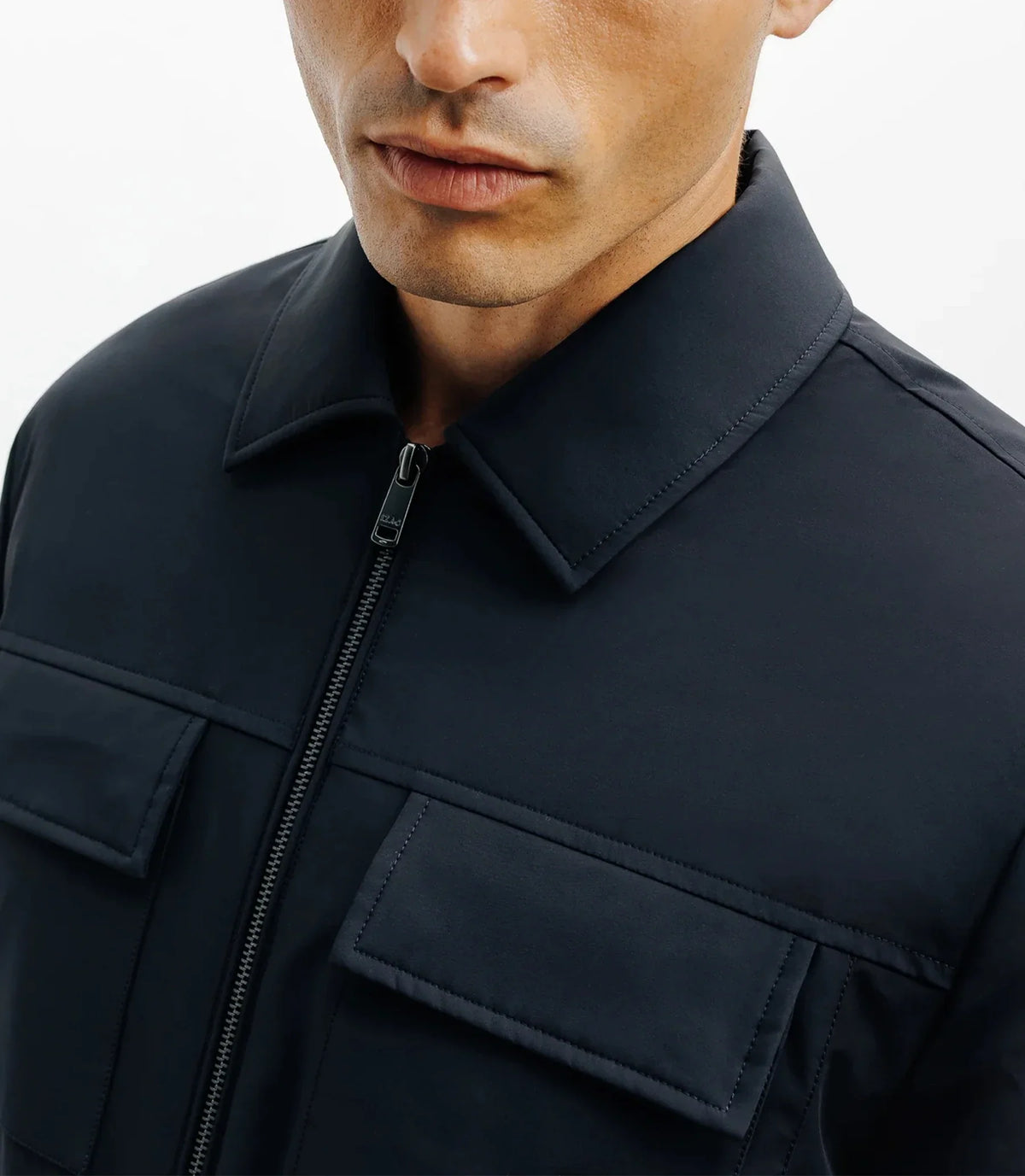 Blouson col chemise marine - IZAC