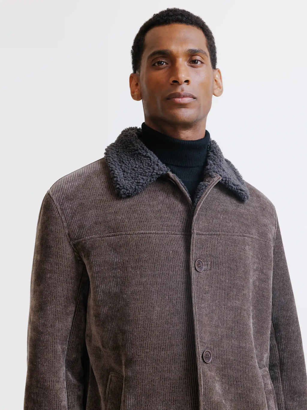 Blouson col chemise marron - IZAC
