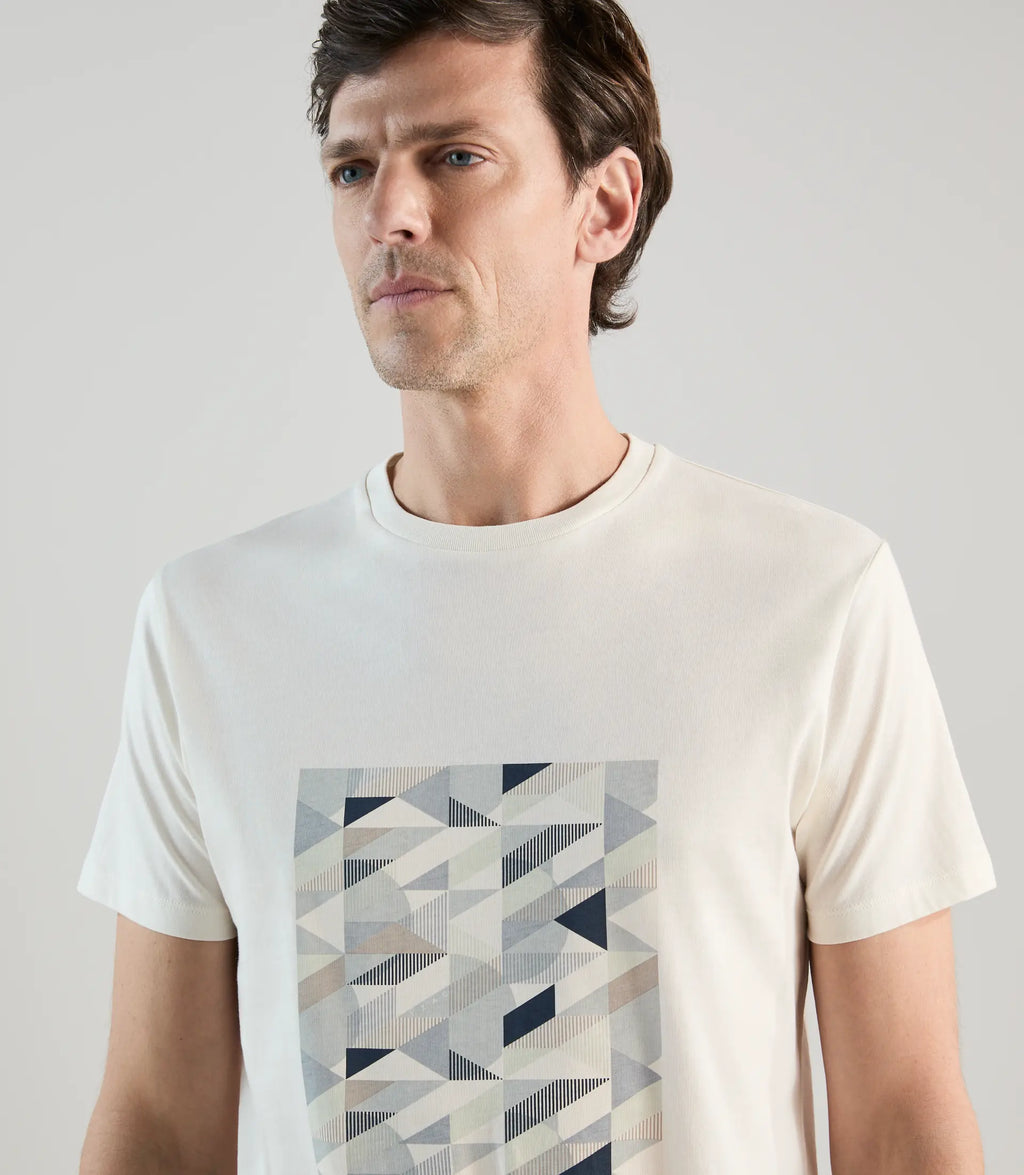 T-shirt à manches courtes avec print écru - IZAC