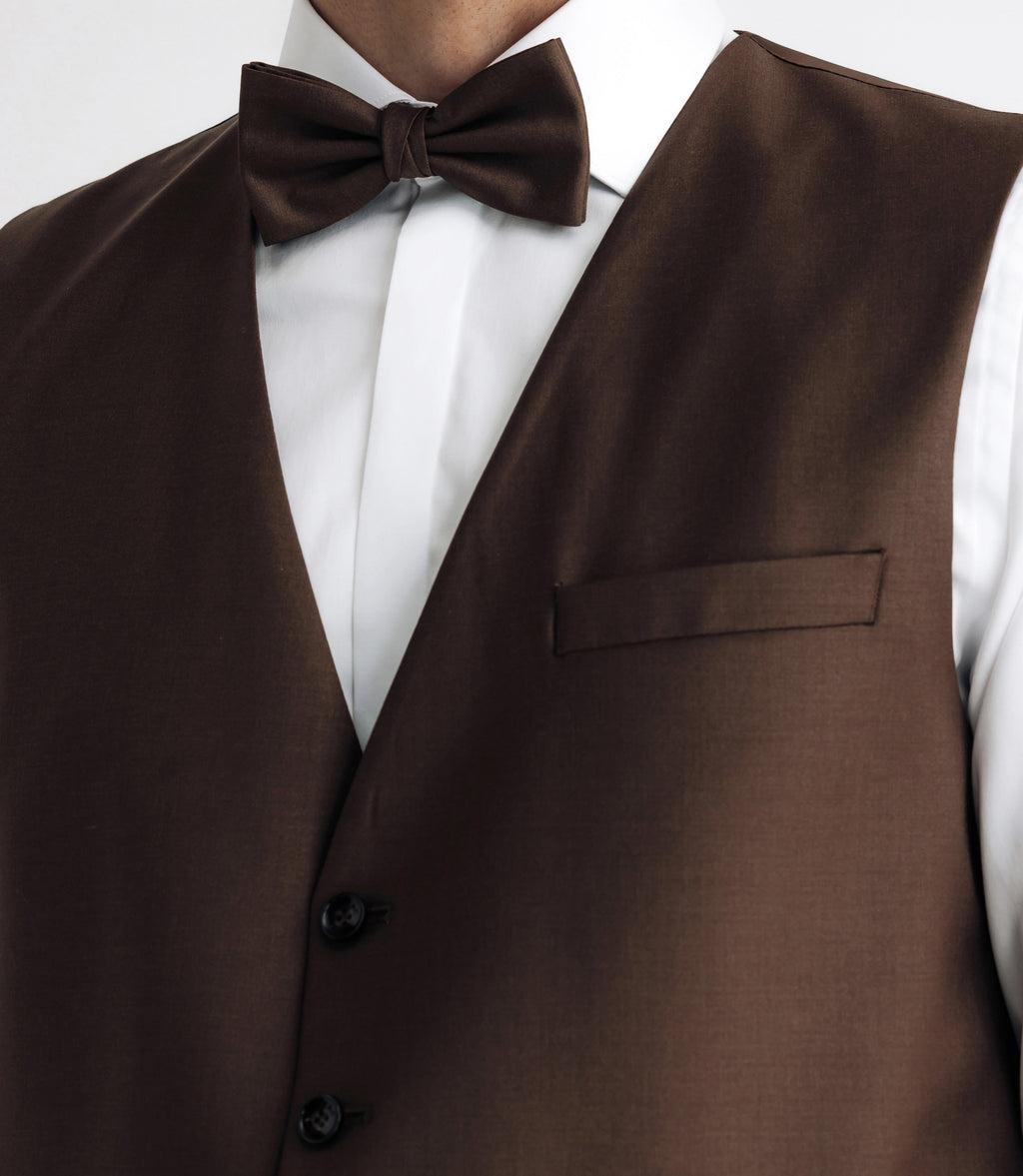 Gilet ville aspect brillant marron - IZAC