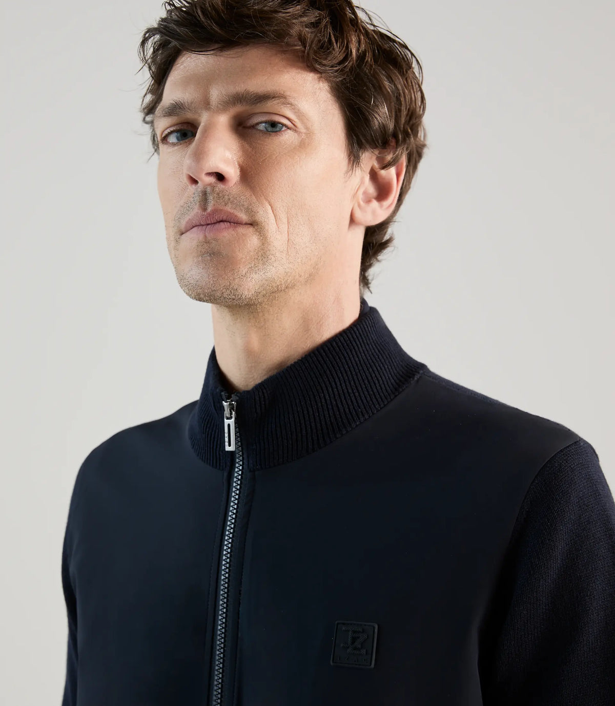 Gilet col montant bi - matière marine - IZAC