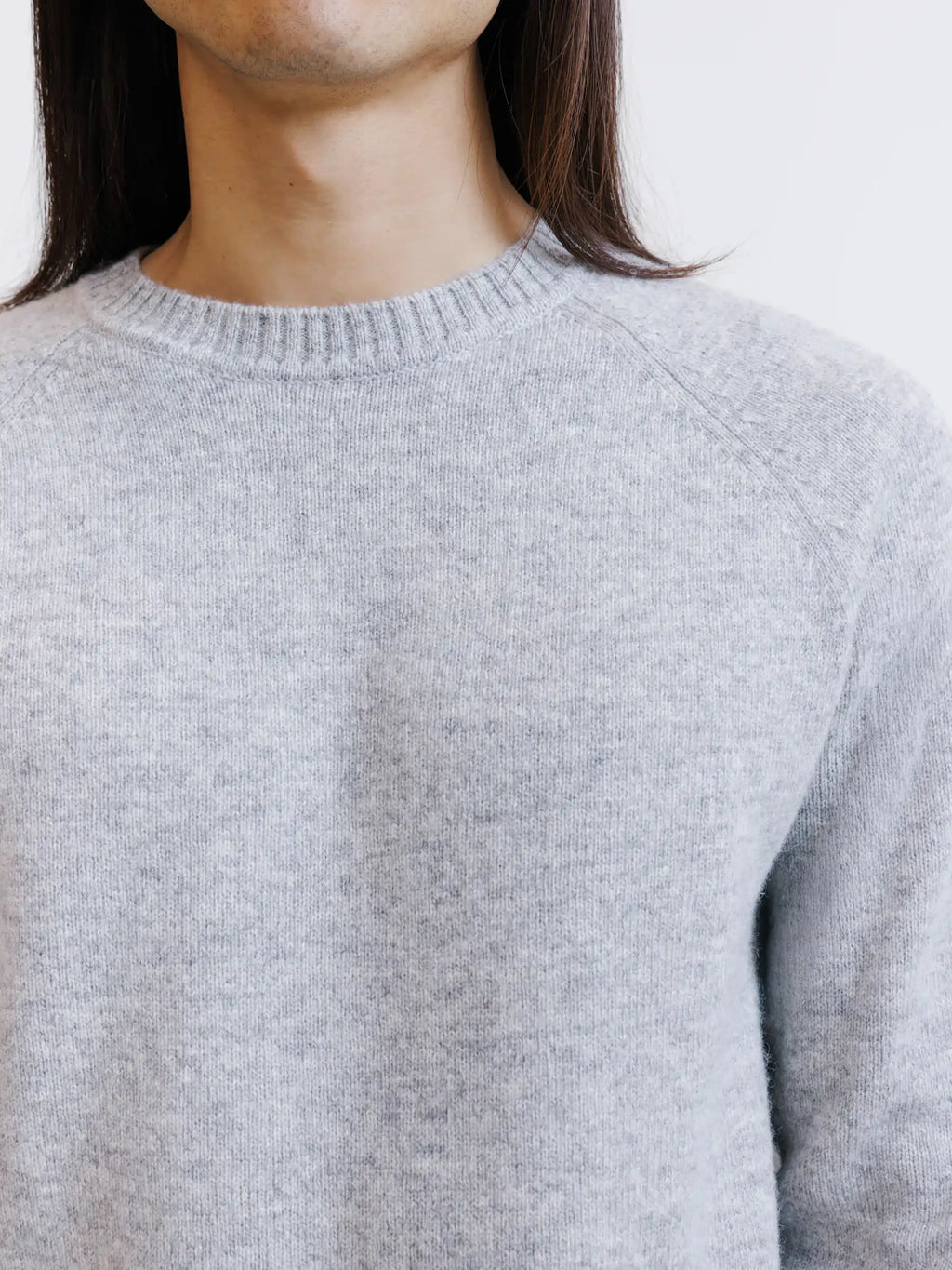 Pull en laine col rond gris chiné - IZAC