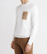 Pull col rond avec poche écru - IZAC