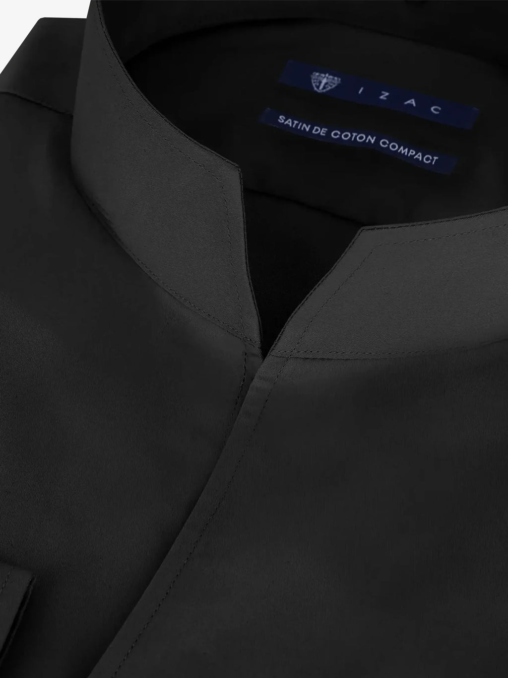 Chemise col philosophe noire - IZAC