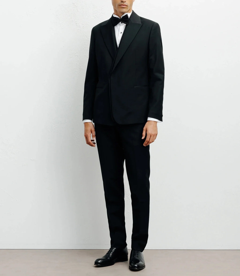 Costume croisé double col noir - IZAC