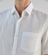 Chemise casual 100% lin blanche - IZAC