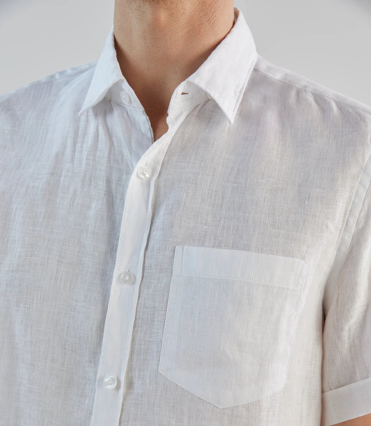 Chemise casual 100% lin blanche - IZAC